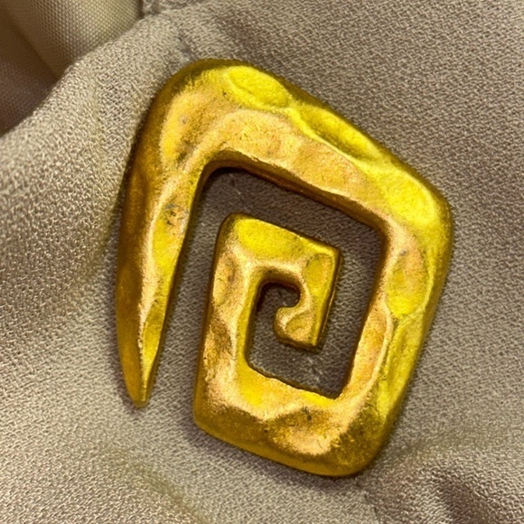 Ildi Marshall Beige Long-sleeved Longline Layered Bottom Dress Size 16 - Picture 6 of 11